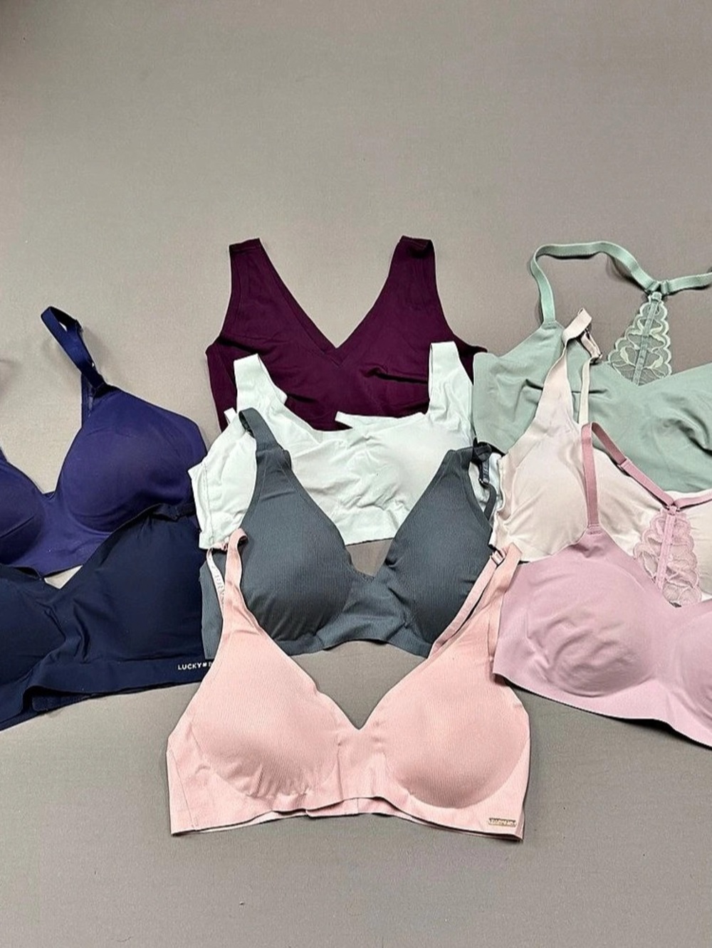 Women’s Wireless Bra Bralette Lot 9 Size M True & Co Danskin Lucky Brand